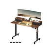 Electric Standing Desk – Engineered Wood – Rustic Brown – Adjustable Height with Built-In Power Strip and Memory Function