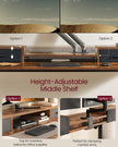 Electric Standing Desk – Engineered Wood – Rustic Brown – Adjustable Height with Built-In Power Strip and Memory Function