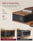 Electric Standing Desk – Engineered Wood – Rustic Brown – Adjustable Height with Built-In Power Strip and Memory Function