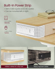 Electric Standing Desk – Engineered Wood – Straw Yellow – Adjustable Height with Built-In Power Strip and Memory Function
