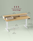 Electric Standing Desk – Engineered Wood – Straw Yellow – Adjustable Height with Built-In Power Strip and Memory Function