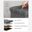 Storage Ottoman – Linen-Look Fabric – Dark Grey – 80L Capacity, Foldable Design