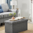 Storage Ottoman – Linen-Look Fabric – Dark Grey – 80L Capacity, Foldable Design