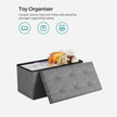 Storage Ottoman – Linen-Look Fabric – Light Grey – 80L Capacity, 300 kg Weight Limit