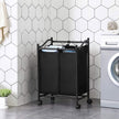 Laundry Hamper – Fabric – Grey – Rolling with 2 Removable Sorter Bags