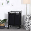 Laundry Hamper – Fabric – Grey – Rolling with 2 Removable Sorter Bags