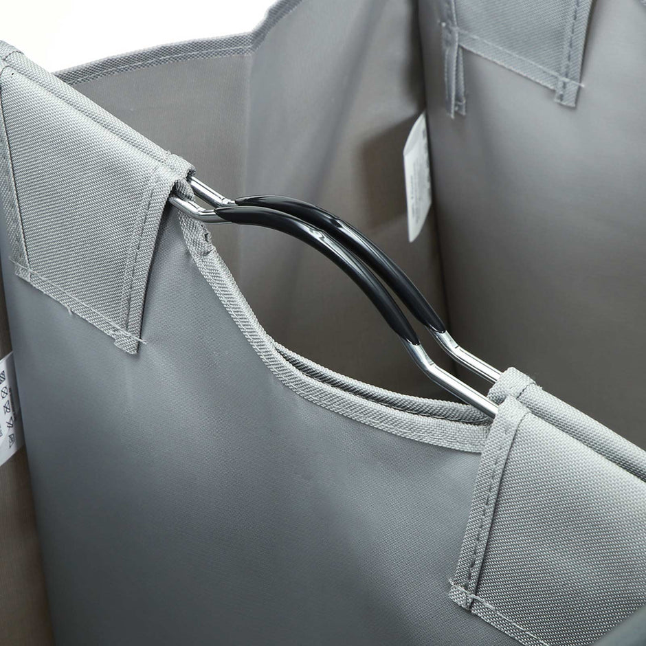 Laundry Cart – Fabric – Gray – Sturdy Design with 2 Removable Bags