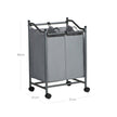 Laundry Cart – Fabric – Gray – Sturdy Design with 2 Removable Bags