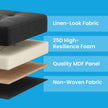 Storage Ottoman – Fabric – Ink Black – Foldable with Storage, Supports up to 300 kg