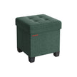 Foldable Storage Ottoman – Fabric – Retro Green – Compact Design with Weight Capacity of 300 kg