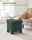 Foldable Storage Ottoman – Fabric – Retro Green – Compact Design with Weight Capacity of 300 kg