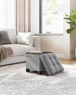 Foldable Storage Ottoman – Fabric – Dove Grey – Compact Foot Rest with High Load Capacity