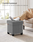 Foldable Storage Ottoman – Fabric – Dove Grey – Compact Foot Rest with High Load Capacity