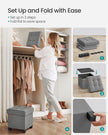 Foldable Storage Ottoman – Fabric – Dove Grey – Compact Foot Rest with High Load Capacity