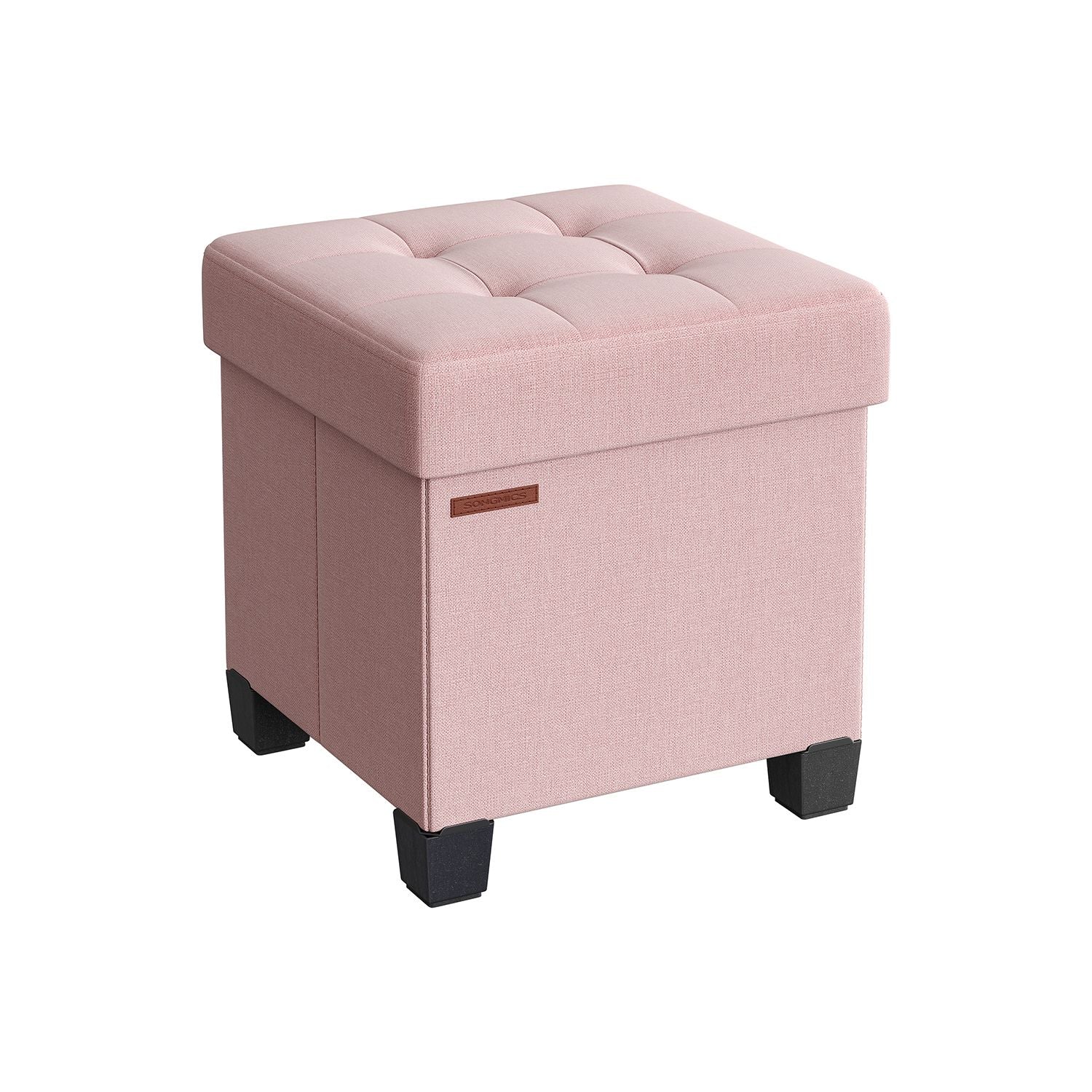 Foldable Storage Ottoman – Fabric – Jelly Pink – Weight Capacity 300 kg