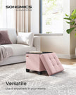 Foldable Storage Ottoman – Fabric – Jelly Pink – Weight Capacity 300 kg