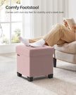 Foldable Storage Ottoman – Fabric – Jelly Pink – Weight Capacity 300 kg