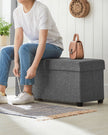 Foldable Storage Ottoman Bench – Fabric – Dark Grey – Multi-functional with Ample Storage