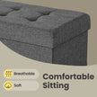 Storage Ottoman Bench – Fabric – Ink Black – Foldable with Storage