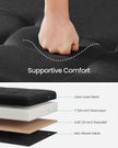 Storage Ottoman Bench – Fabric – Ink Black – Foldable with Legs and Storage