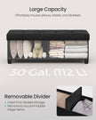 Storage Ottoman Bench – Fabric – Ink Black – Foldable with Legs and Storage