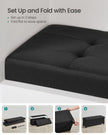 Storage Ottoman Bench – Fabric – Ink Black – Foldable with Legs and Storage