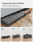 Foldable Storage Ottoman Bench – Fabric – Dark Grey – Versatile Footrest with Storage