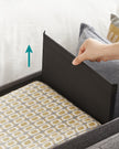 Foldable Storage Ottoman Bench – Fabric – Dark Grey – Versatile Footrest with Storage