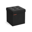 Foldable Storage Ottoman – Padded Fabric – Ink Black – 40L Capacity, Supports 300 kg