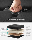 Foldable Storage Ottoman – Padded Fabric – Ink Black – 40L Capacity, Supports 300 kg