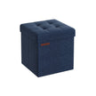 Foldable Storage Ottoman – Padded Fabric – Midnight Blue – 40L Capacity
