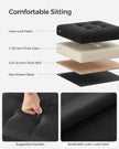 Foldable Storage Ottoman – Fabric – Ink Black – Versatile Use as Bench, Footrest or Bed End Stool