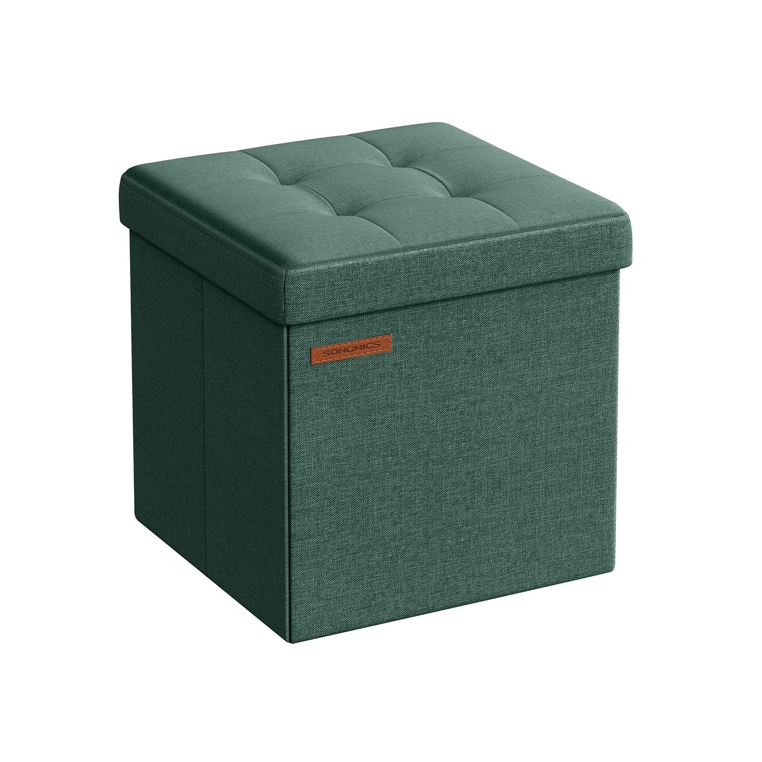 Storage Ottoman – Fabric – Retro Green – Foldable Design