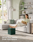 Storage Ottoman – Fabric – Retro Green – Foldable Design