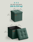 Storage Ottoman – Fabric – Retro Green – Foldable Design