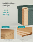 Storage Ottoman – Fabric – Retro Green – Foldable Design