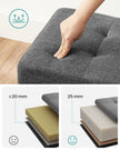 Storage Ottoman – Fabric – Dark Grey – Versatile Footrest and Storage Solution