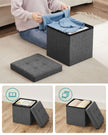 Storage Ottoman – Fabric – Dark Grey – Versatile Footrest and Storage Solution