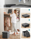 Storage Ottoman – Fabric – Dark Grey – Versatile Footrest and Storage Solution