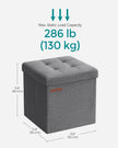 Set of 2 Foldable Storage Ottomans – Fabric – Dark Grey – Multi-Functional Footrest and Storage Solution 30 x 30 x 30 cm