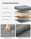 Set of 2 Foldable Storage Ottomans – Fabric – Light Grey – Multi-Functional Design