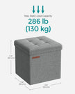 Set of 2 Foldable Storage Ottomans – Fabric – Light Grey – Multi-Functional Design