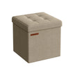 Foldable Storage Ottoman – Fabric – Camel Brown – Multi-functional Bench and Footrest