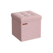 Foldable Storage Ottoman – Fabric – Jelly Pink – Versatile Footrest and Storage Solution