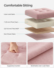 Foldable Storage Ottoman – Fabric – Jelly Pink – Versatile Footrest and Storage Solution