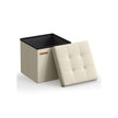 Foldable Storage Ottoman – Fabric – Cream White – Versatile for Living Room and Bedroom