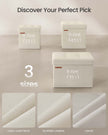 Foldable Storage Ottoman – Fabric – Cream White – Versatile for Living Room and Bedroom
