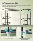 Canvas Wardrobe – Fabric – Black – 12 Shelves and Hanging Rail