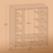 Portable Closet – Fabric – Navy Blue – Clothes Storage Organizer with Rail