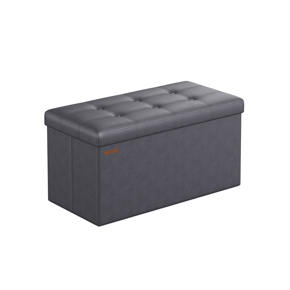 Foldable Ottoman – Fabric – Coffee Brown – Cube Storage with High Weight Capacity